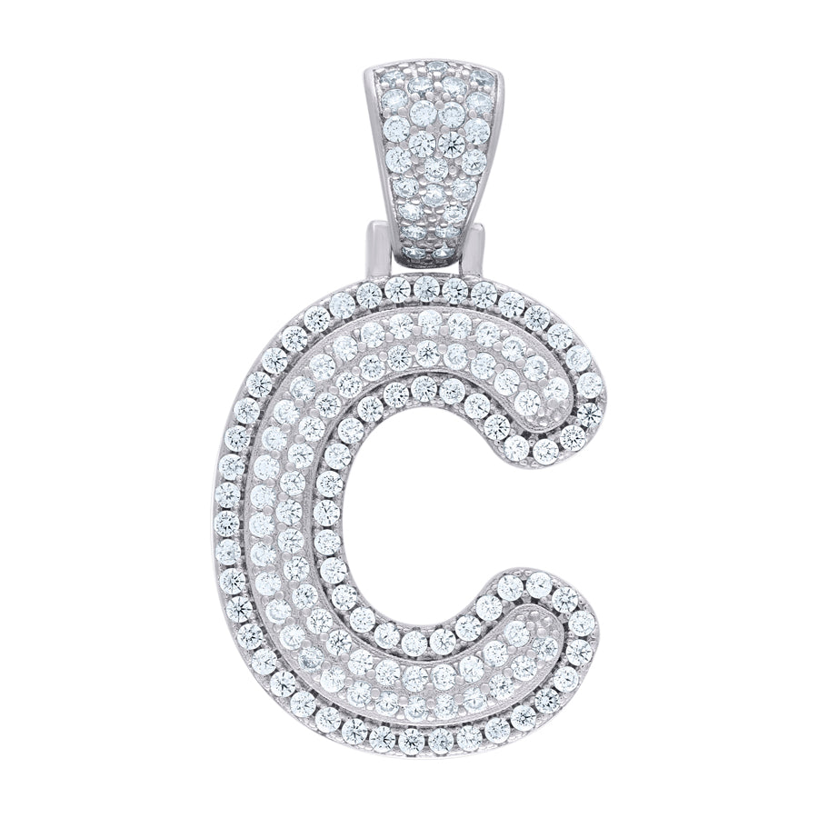 925 Sterling Silver Initial Letter "C" Pendant