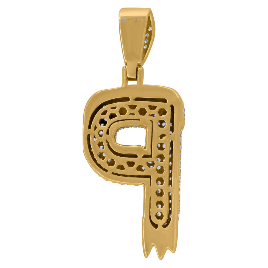 925 Sterling Silver Pendant Initial Letter "P" Pen