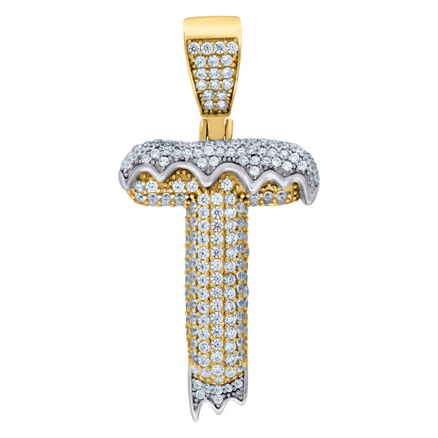 925 Sterling Silver Initial Letter "T" Pendant