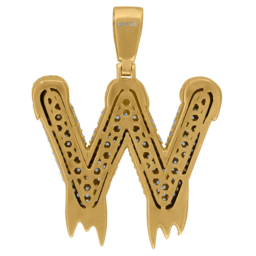 925 Sterling Silver Initial Letter "W" Pendant