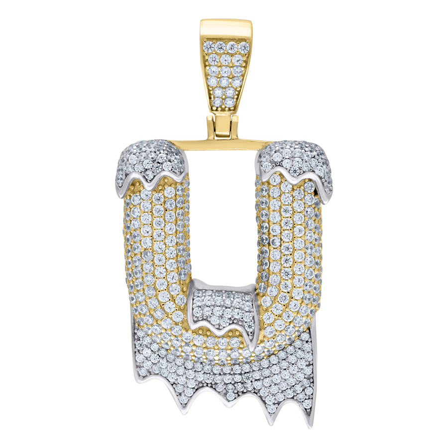 925 Sterling Silver Initial Letter "U" Pendant
