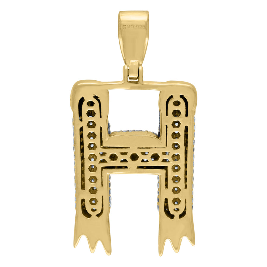 925 Sterling Silver Pendant Initial Letter "H" Pen