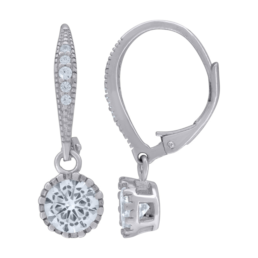 925 Sterling Silver & Cz Earring
