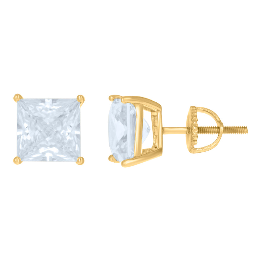 925 Sterling Silver 8mm Square Stud Earrings