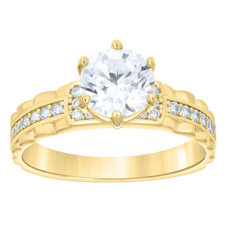10Kt Gold Trio Cz Ring