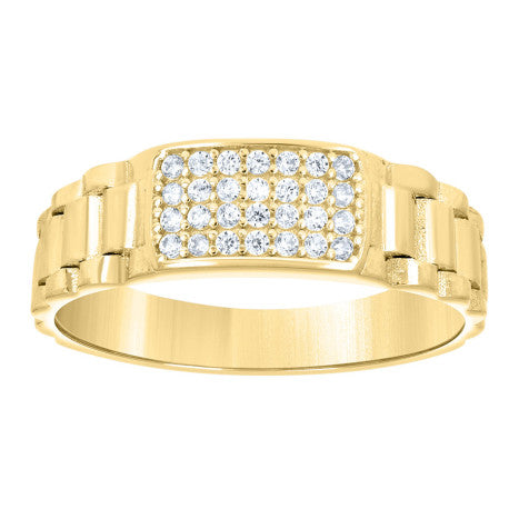10Kt Gold Trio Cz Ring