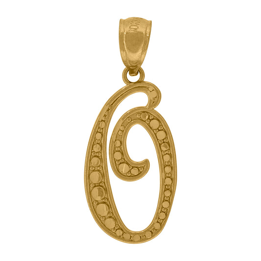 10Kt-Gold Initial"O"Pendant