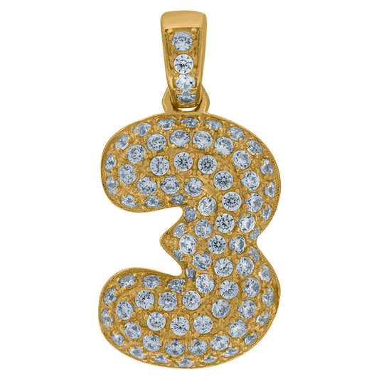 10Kt Gold Number "3" Pendant