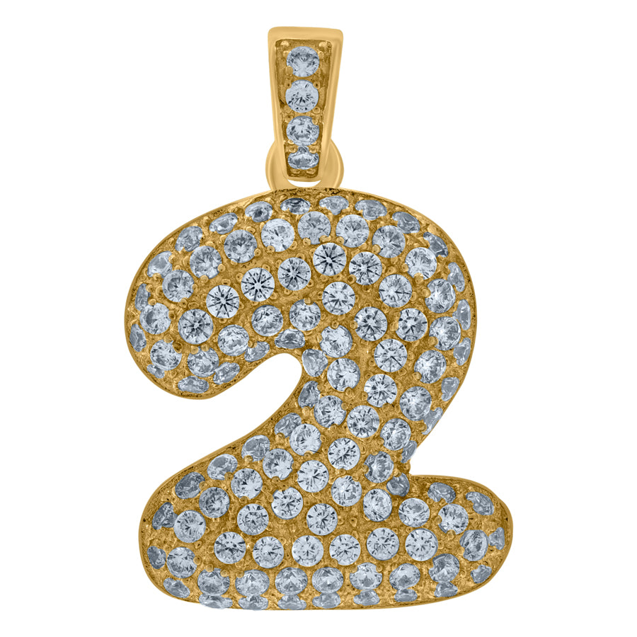 10Kt Gold Number "2" Pendant