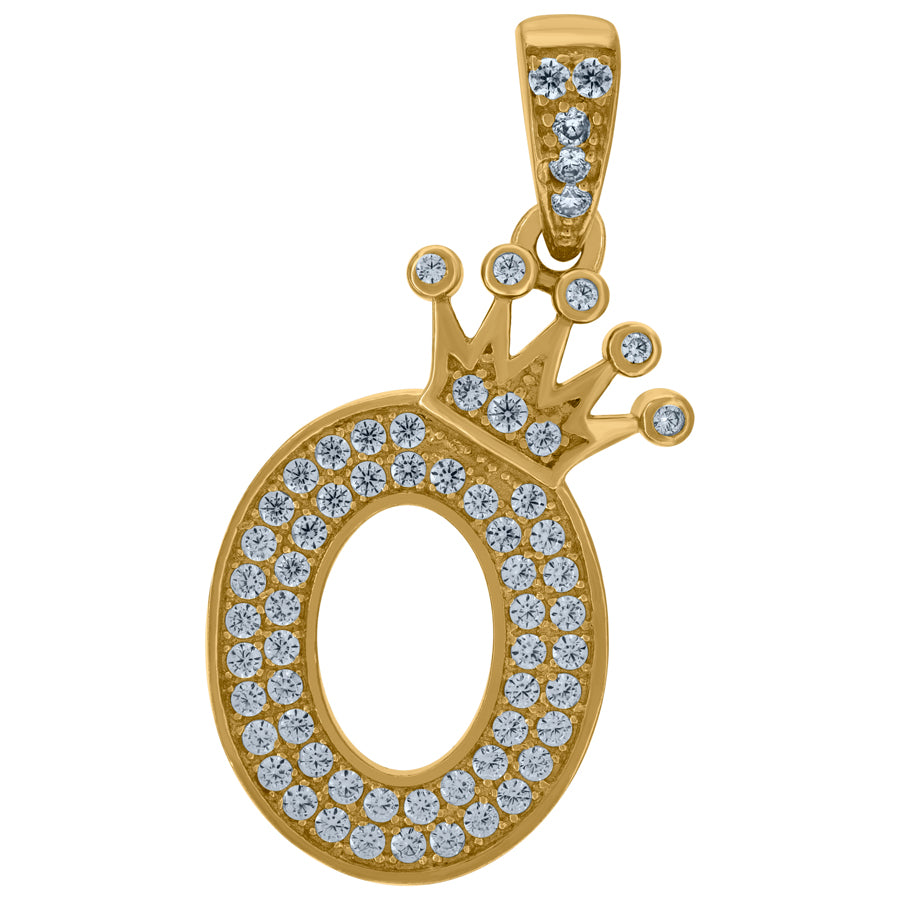 10Kt Gold Initial Pendant "O"