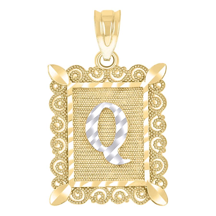 10Kt Gold Initial Letter "Q" Pendant