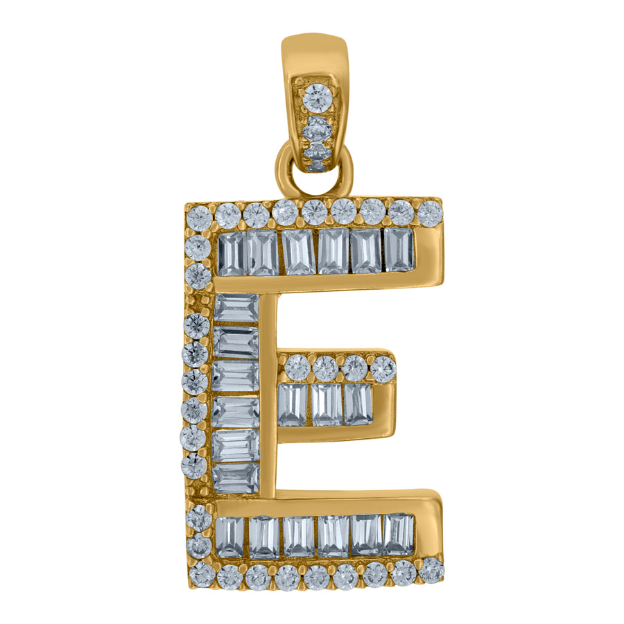 10Kt Gold Initial "E" Letter Pendant