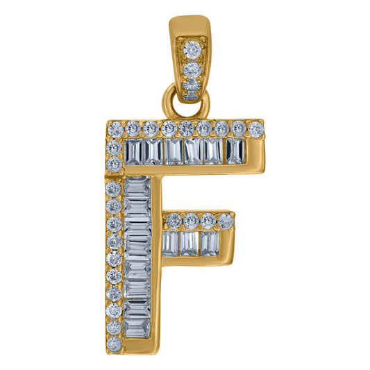 10Kt Gold Initial "F" Letter Pendant