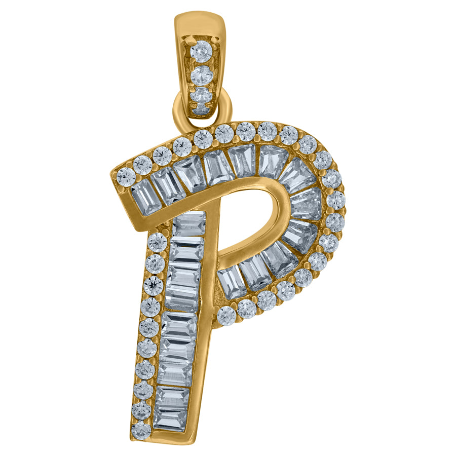 10Kt Gold Initial "P" Letter Pendant