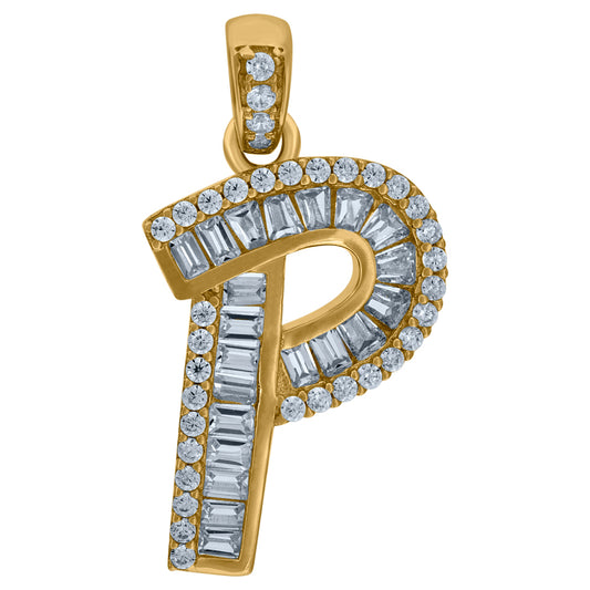 10Kt Gold Initial "P" Letter Pendant