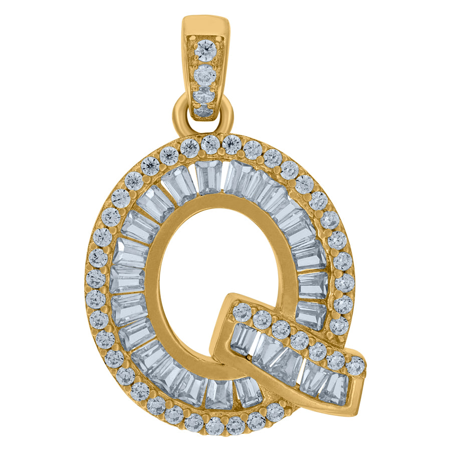 10Kt Gold Initial "Q" Letter Pendant