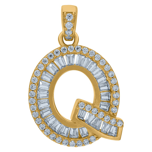 10Kt Gold Initial "Q" Letter Pendant