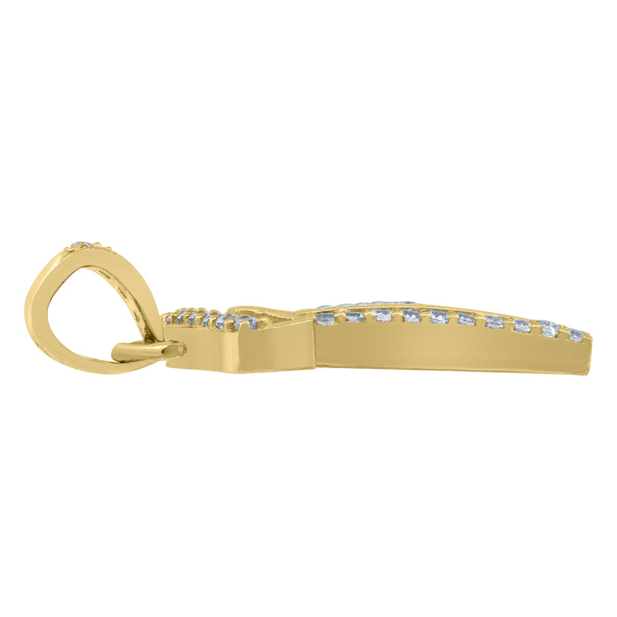 10Kt Gold Initial "R" Letter Pendant