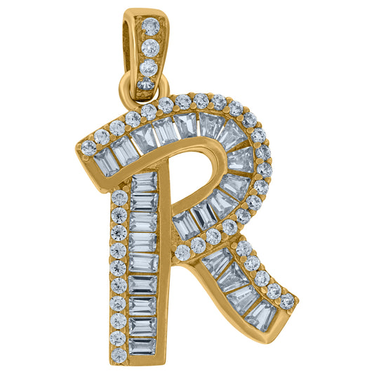 10Kt Gold Initial "R" Letter Pendant
