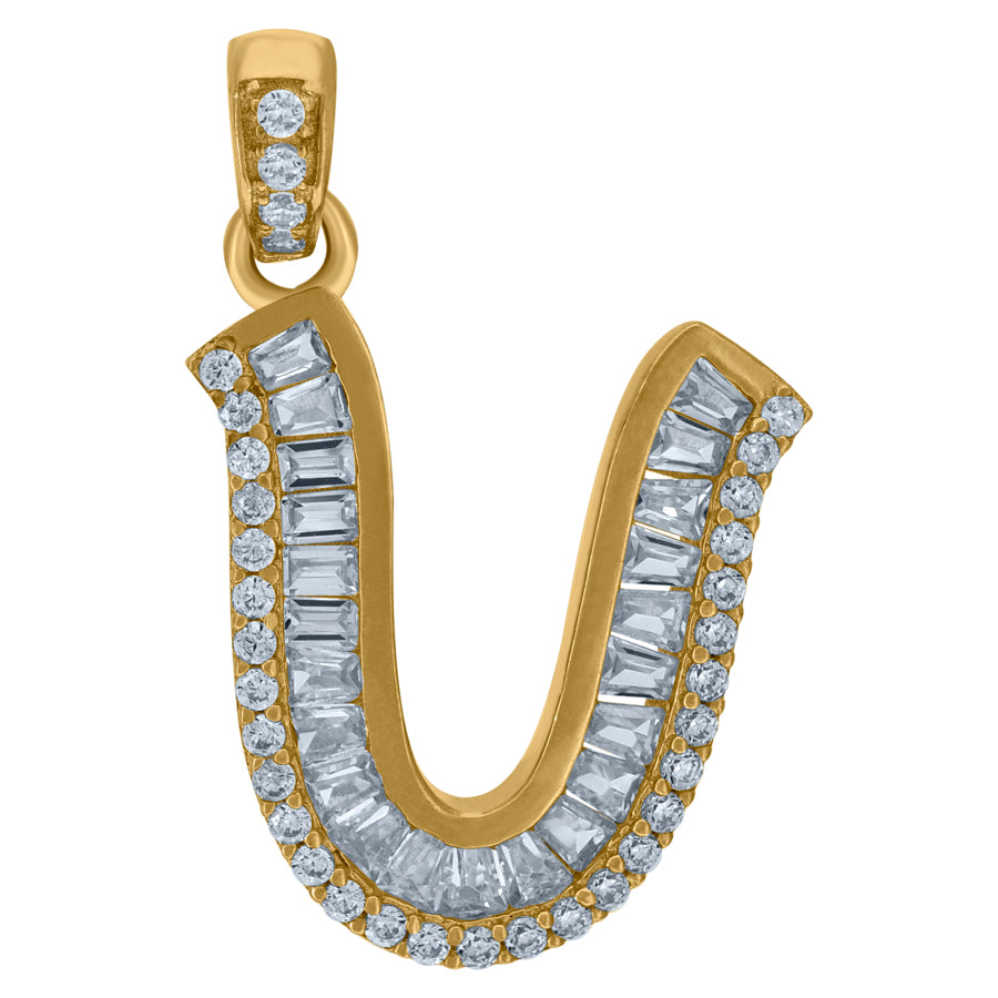 10Kt Gold Initial "U" Letter Pendant