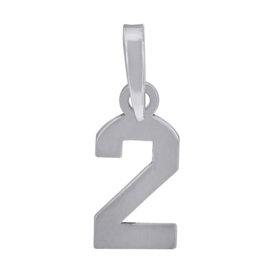 925 Sterling Silver Number Pendant "2"