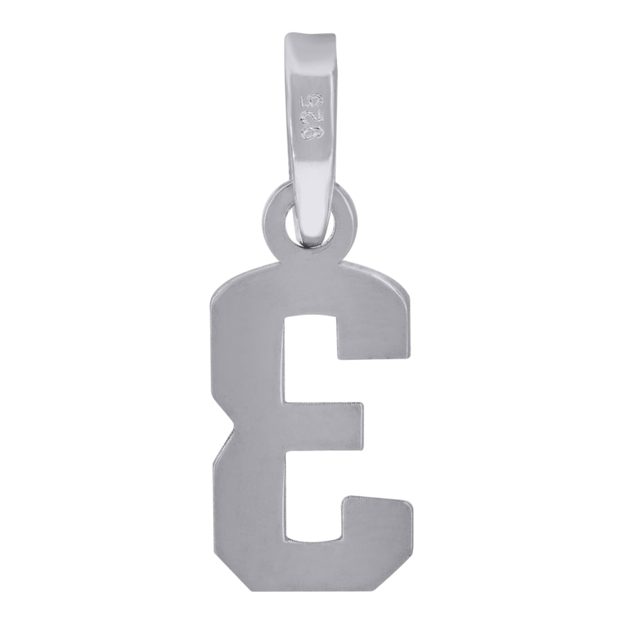 925 Sterling Silver Number Pendant "3"