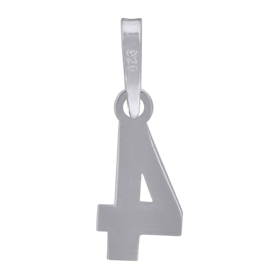 925 Sterling Silver Number Pendant "4"