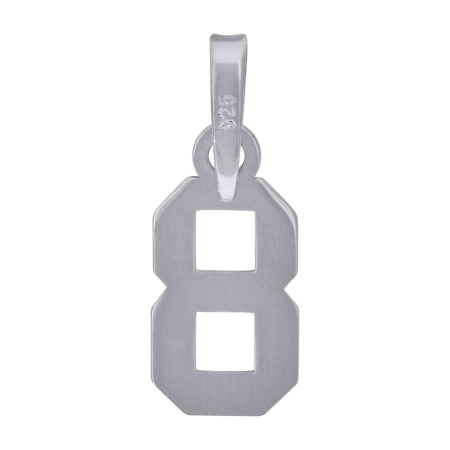 925 Sterling Silver Number Pendant "8"