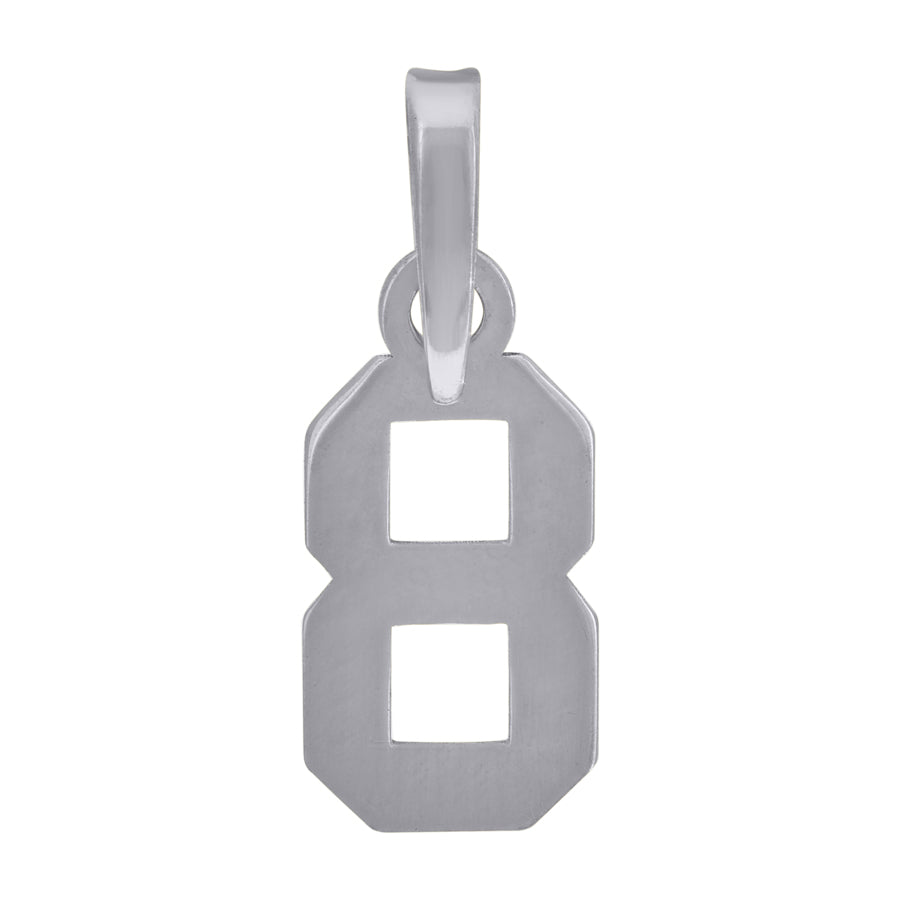 925 Sterling Silver Number Pendant "8"
