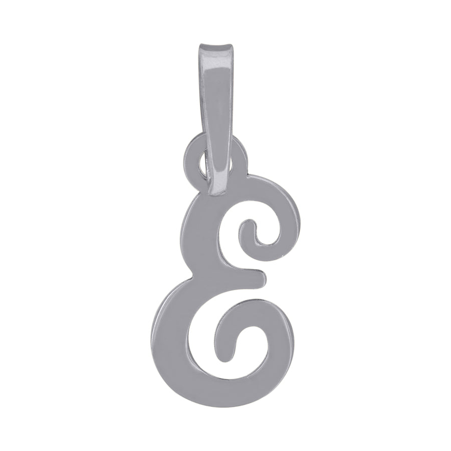 925 Sterling Silver "E" Initial Pendant