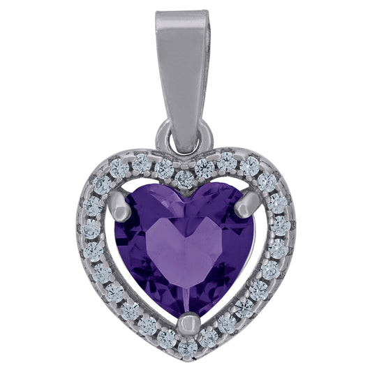 925 Sterling Silver Cz Heart Pendant