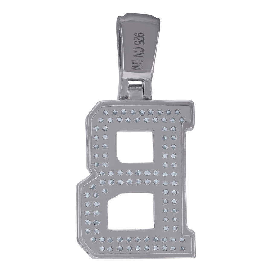 925 Sterling Silver Pendant Inital Letter "B"