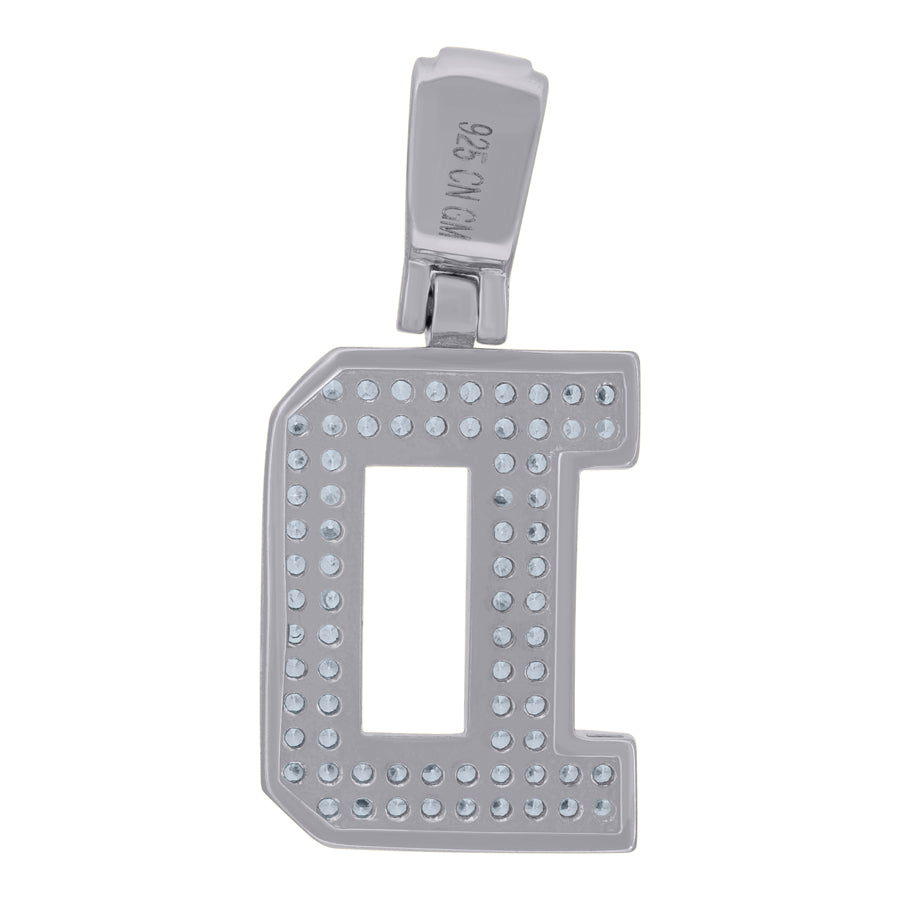 925 Sterling Silver Pendant Inital Letter "D"