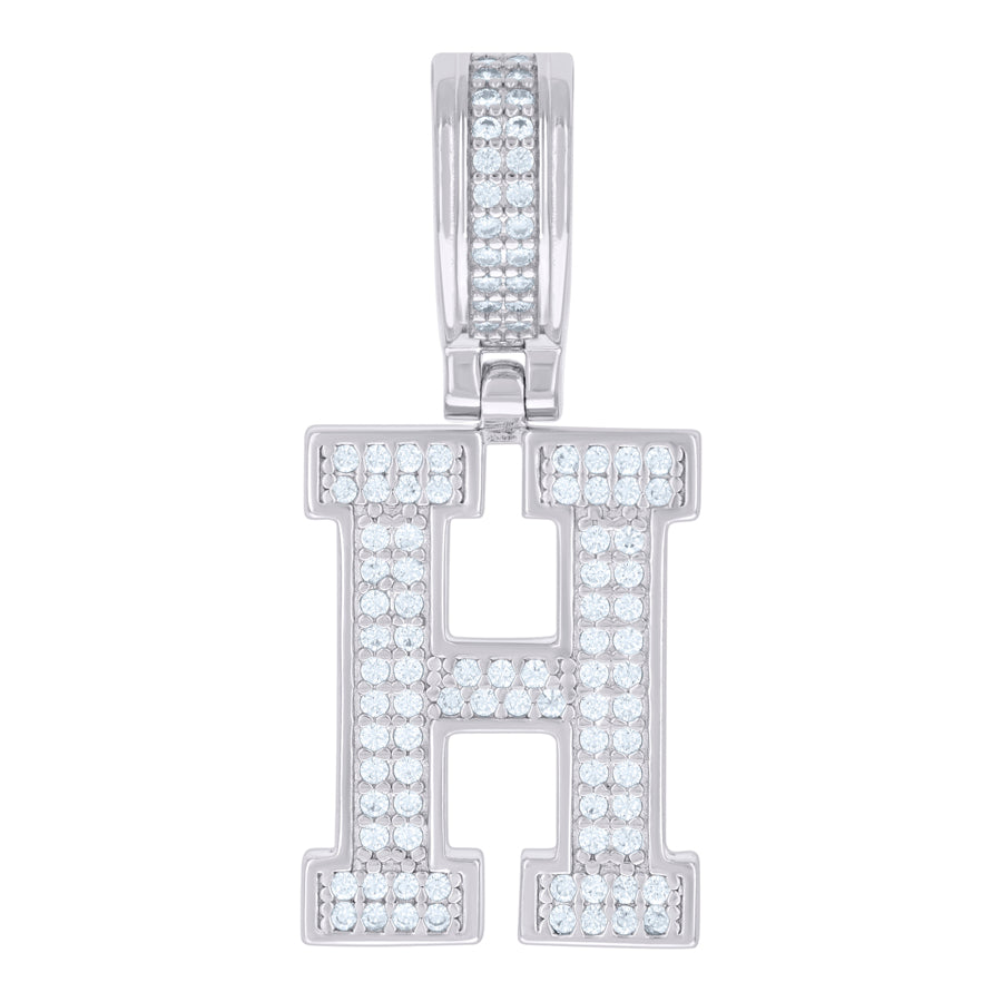 925 Sterling Silver Pendant Inital Letter "H"