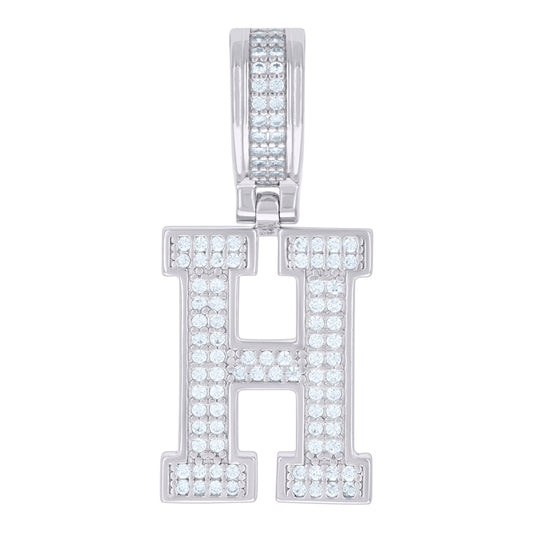 925 Sterling Silver Pendant Inital Letter "H"