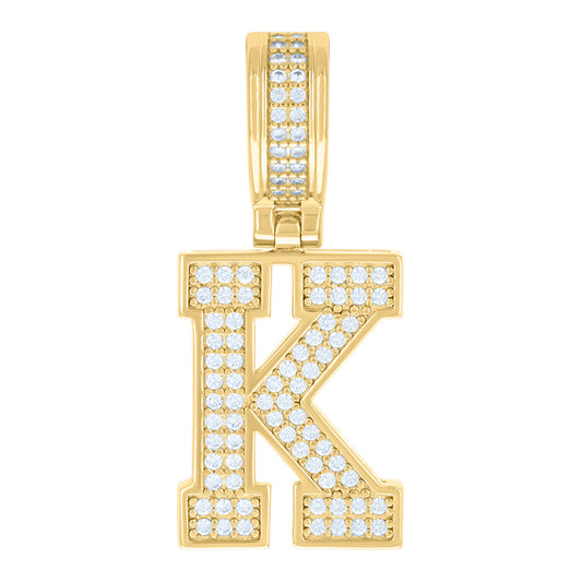 925 Sterling Silver Pendant Inital Letter "K"