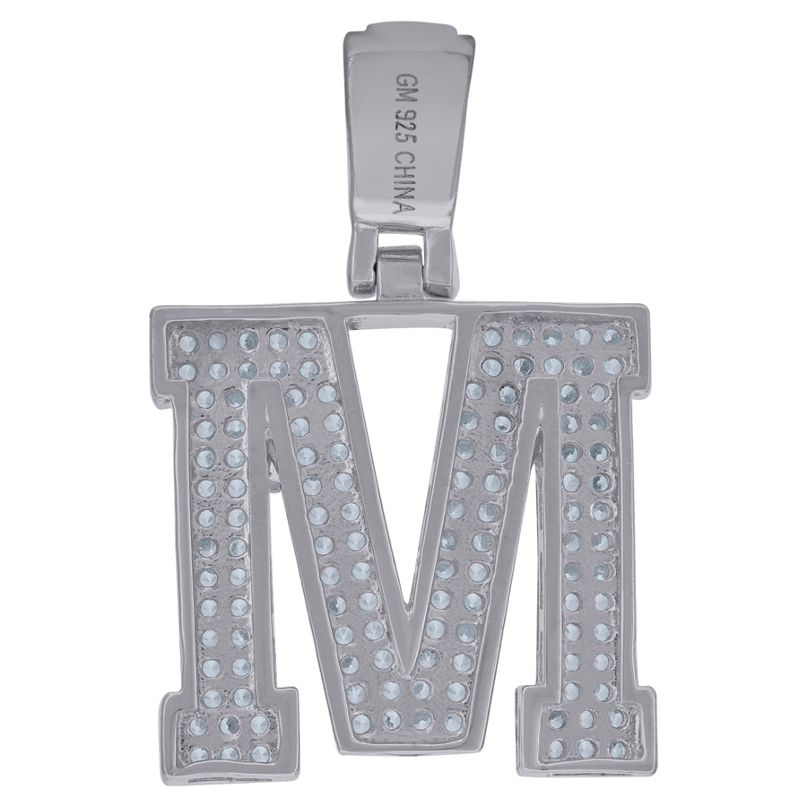 925 Sterling Silver Pendant Inital Letter "M"