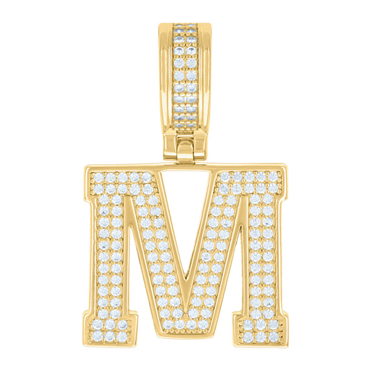 925 Sterling Silver Pendant Inital Letter "M"