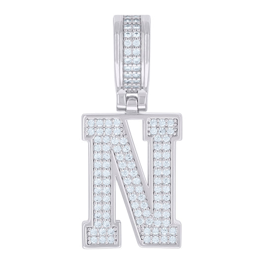 925 Sterling Silver Pendant Inital Letter "N"