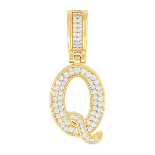 925 Sterling Silver Pendant Inital Letter "Q"