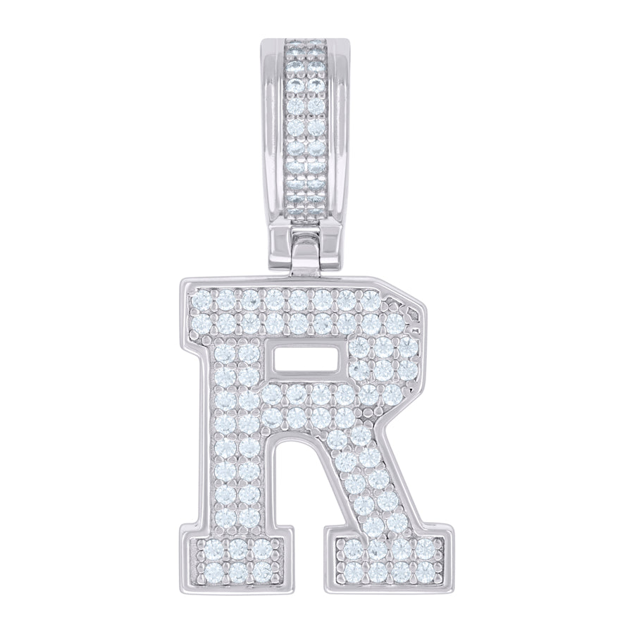 925 Sterling Silver Pendant Inital Letter "R"