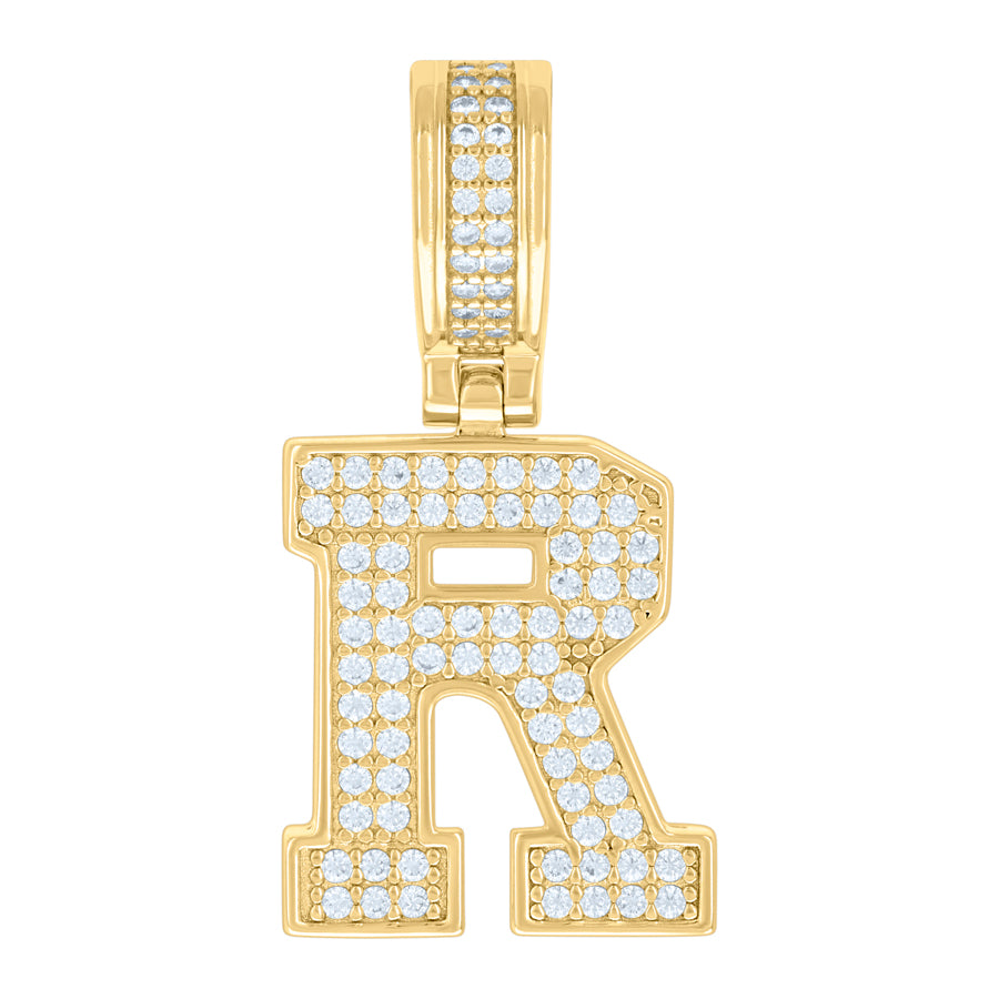 925 Sterling Silver Pendant Inital Letter "R"
