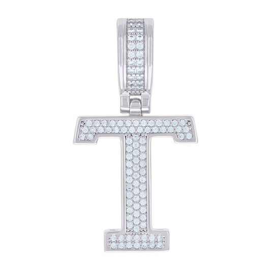 925 Sterling Silver Pendant Inital Letter "T"