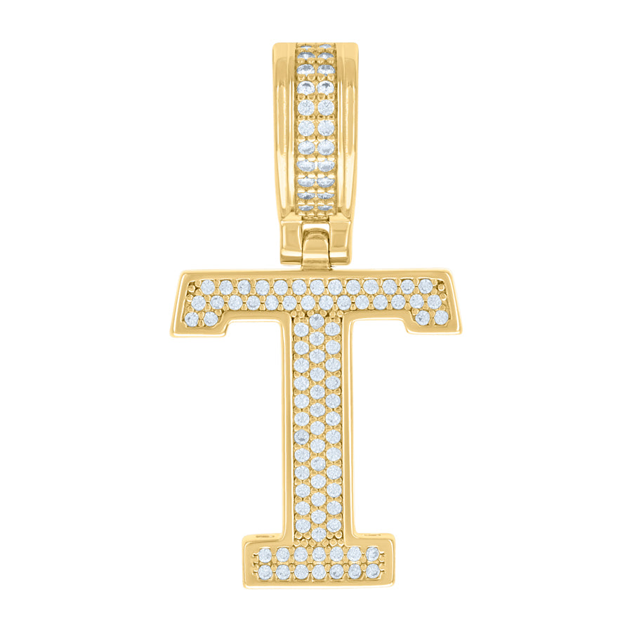 925 Sterling Silver Pendant Inital Letter "T"