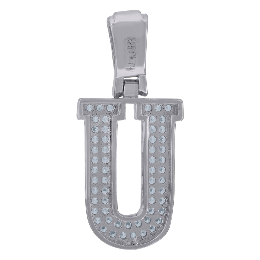 925 Sterling Silver Pendant Inital Letter "U"