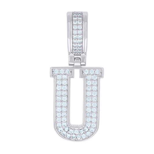 925 Sterling Silver Pendant Inital Letter "U"