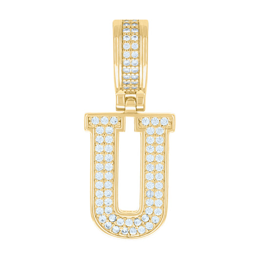 925 Sterling Silver Pendant Inital Letter "U"