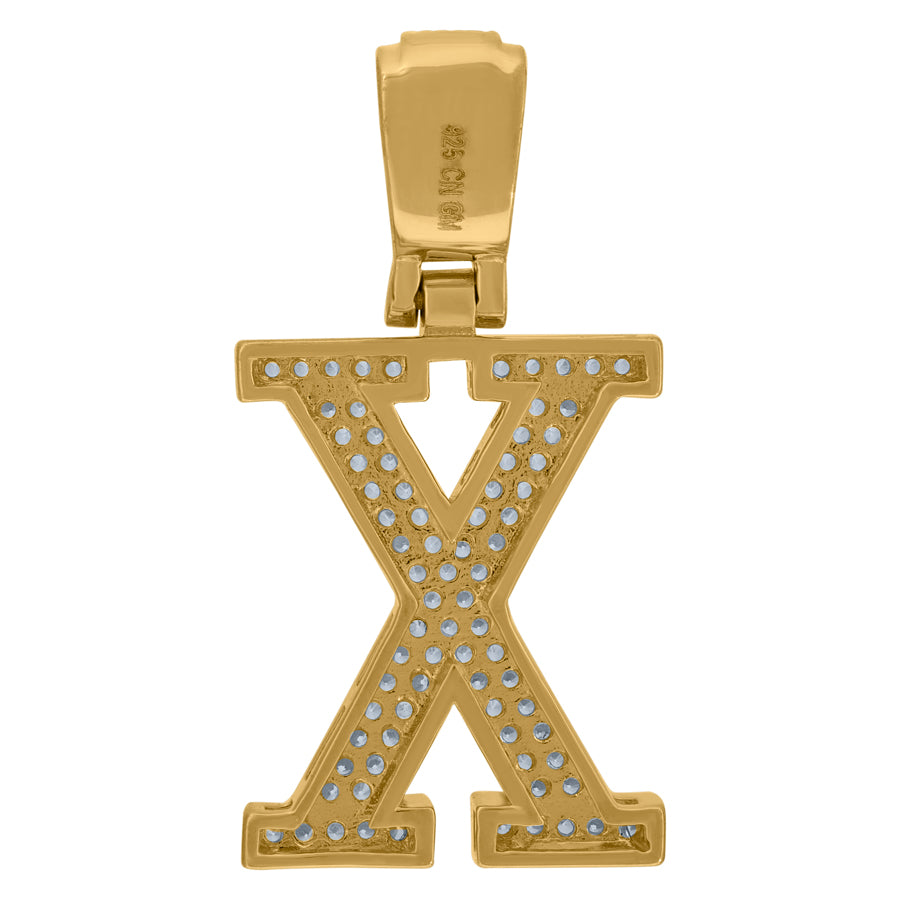 925 Sterling Silver Pendant Inital Letter "X"