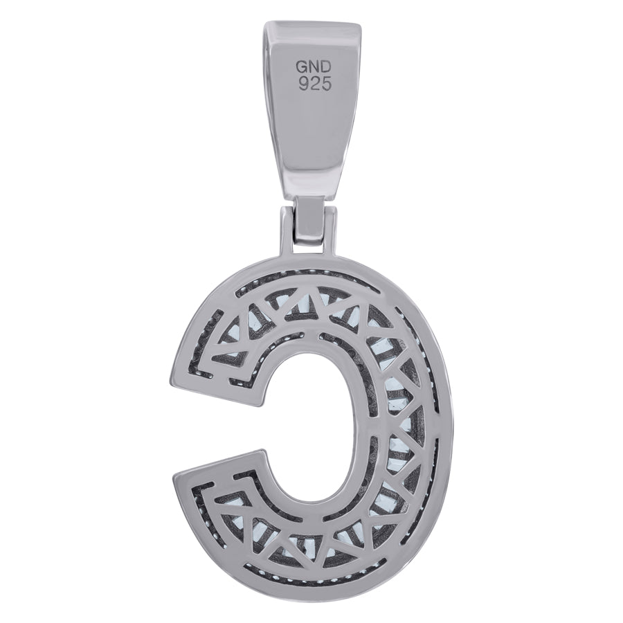 925 Sterling Silver Initial Letter "C" Pendant