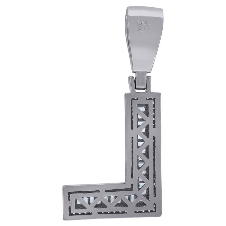 925 Sterling Silver Initial Letter "L" Pendant